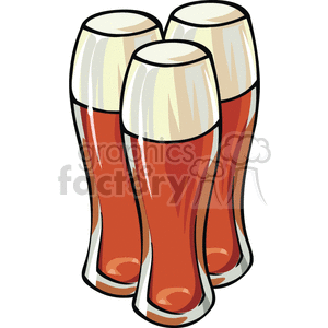Three glasses of beer