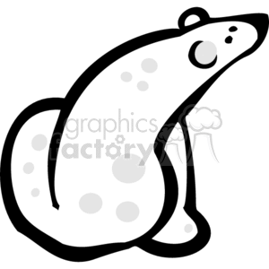This image depicts Polar Bear in line art. The edges are very thick, with small eyes, and large spots over the body