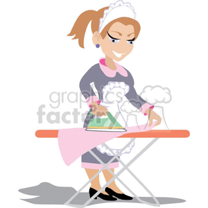 Maid doing the ironing