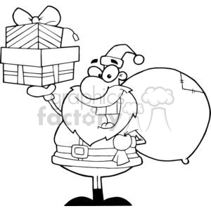 3006-Santa-Holding-Up-A-Stack-Of-Gifts