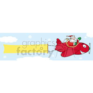 3812-Santa-Flying-With-Christmas-Plane-AndA-Blank-Banner-Attached