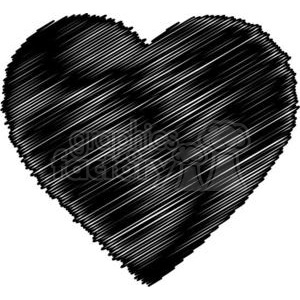 black scribbled heart