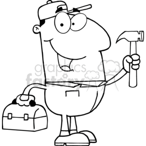 4313-Construction-Worker-With-Hammer-And-Tool-Box