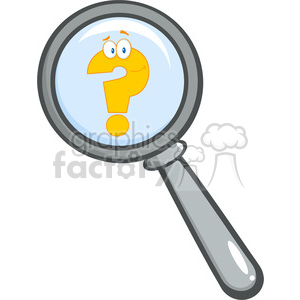 5036-Clipart-Illustration-of-Magnifying-Glass-With-Question-Mark