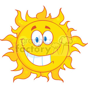 Royalty Free RF Clipart Illustration Smiling Sun Cartoon Mascot Character