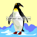 Penguin standing and flapping wings