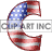 This animated gif is the letter c , with the USA's flag as its background. The flag is waving, but the number remains still