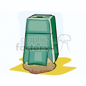 Large green storage container for seed or grain