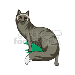 The image is a clipart of a pine marten, an animal known for its slender body, bushy tail, and agile climbing abilities.