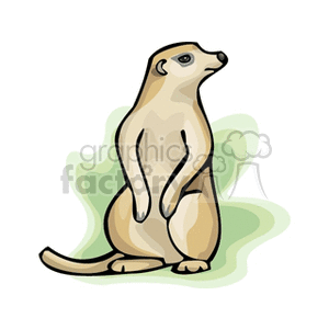 The clipart image features a cartoon of a prairie dog standing upright on its hind legs with a stylized green background.
