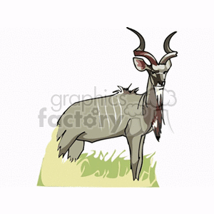 The image is a clipart of a gazelle, which is an African antelope species. It has distinct curved horns and is shown standing in some grass.