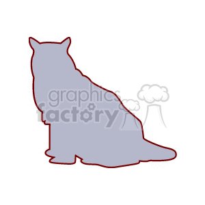 The image appears to be a simple silhouette clipart of a cat. The cat looks like it is sitting and facing to the side, with its outline traced in a contrasting color to make it easily distinguishable. 
