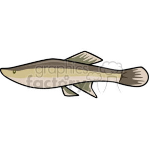 The image is a clipart of a single fish, depicted in a simplified and stylized form. It features a side view of the fish, showcasing its fins, tail, and characteristic streamlined body shape.