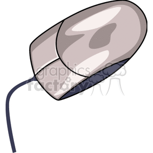 The clipart image depicts a computer mouse, which is an input device used to control the movement of a cursor on a computer screen. It has a white-gray color to it