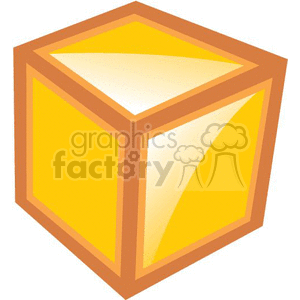 The image shows a clipart of a three-dimensional yellow square or cube. Possibly a sticky note cube. It is stylized with shading to give the impression of volume and a light source, providing it with a simplistic, yet graphical representation of a cube.