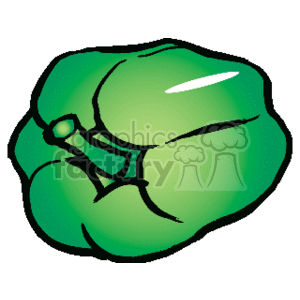 The image is a clipart illustration of a green bell pepper.