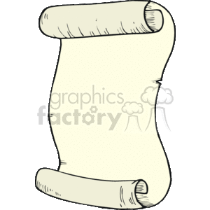 The clipart image shows a scroll of paper with rolled ends at the top and bottom, suggestive of an old-fashioned way of creating documents. This type of image is often associated with the concept of a list, such as Santa Claus's naughty or nice list, or a list of presents and gifts during the holidays, particularly Christmas.