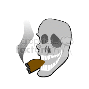 Skull smoking a cigar