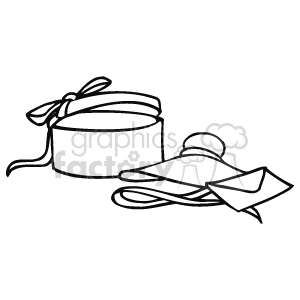 The clipart image depicts a gift box with a lid slightly ajar, tied with a ribbon, and a love letter or card with an envelope nearby. Both elements are traditional symbols associated with Valentine's Day, suggesting the theme of gift-giving and love correspondence.