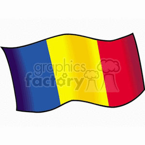 The clipart image shows a stylized version of the national flag of Chad, which has three vertical stripes in blue, yellow, and red colors from left to right.