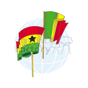 two flags guinea and gana