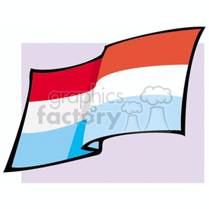 The clipart image shows a stylized version of the Netherlands flag, which consists of three horizontal bands of color: red on the top, white in the middle, and blue on the bottom.