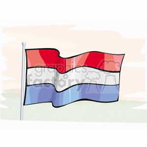 The clipart image depicts the flag of Luxembourg, featuring its characteristic horizontal stripes of red, white, and light blue.