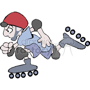 Boy rollerblading