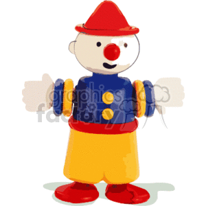 A Silly Colorful Robot Looking Toy with a Big Red Nose