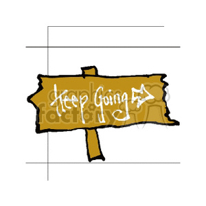 Brown Keep Going Sign with Right Arrow
