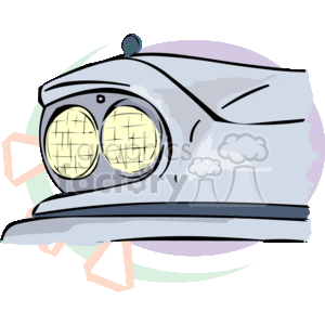 This clipart image depicts the front part of a vehicle, focusing on the car's headlights. The headlights appear to be a dual-beam setup encased in a prominent headlight housing with a sleek design, suggesting it might be from a modern car model.
