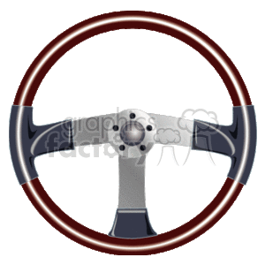 The image is a clipart illustration of a car steering wheel.