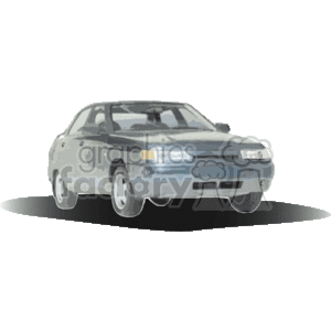The clipart image features a stylized depiction of a generic car. The car appears to be a compact sedan with a front-facing view, showing the grille, headlights, and wheels.
