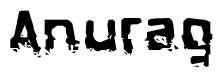 The image contains the word Anurag in a stylized font with a static looking effect at the bottom of the words