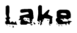 The image contains the word Lake in a stylized font with a static looking effect at the bottom of the words