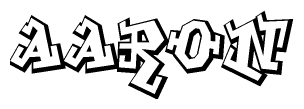 The clipart image features a stylized text in a graffiti font that reads Aaron.