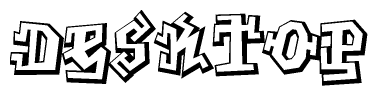 The clipart image features a stylized text in a graffiti font that reads Desktop.