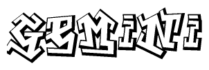 The clipart image features a stylized text in a graffiti font that reads Gemini.