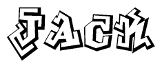 The clipart image features a stylized text in a graffiti font that reads Jack.