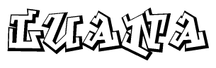 The clipart image features a stylized text in a graffiti font that reads Luana.