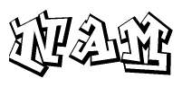 The clipart image features a stylized text in a graffiti font that reads Nam.