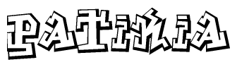 The clipart image features a stylized text in a graffiti font that reads Patikia.