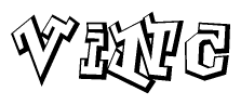 The clipart image features a stylized text in a graffiti font that reads Vinc.