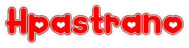 The image displays the word Hpastrano written in a stylized red font with hearts inside the letters.