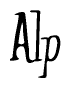 The image is a stylized text or script that reads 'Alp' in a cursive or calligraphic font.