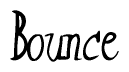 The image contains the word 'Bounce' written in a cursive, stylized font.