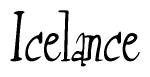 The image is of the word Icelance stylized in a cursive script.