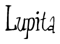 The image contains the word 'Lupita' written in a cursive, stylized font.