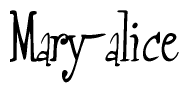 The image contains the word 'Mary-alice' written in a cursive, stylized font.