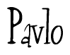 The image is of the word Pavlo stylized in a cursive script.